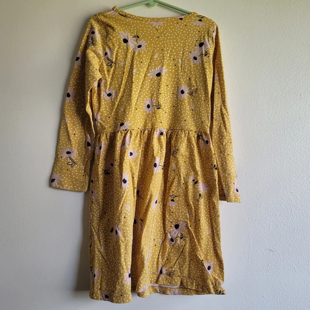 Carter's Kid, Girls Casual Dress, Mustard yellow/Polka dots/Floral, Size‎ 7 - Picture 2 of 4